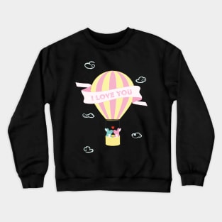 Lovely Bunnies Ride Air balloon Crewneck Sweatshirt